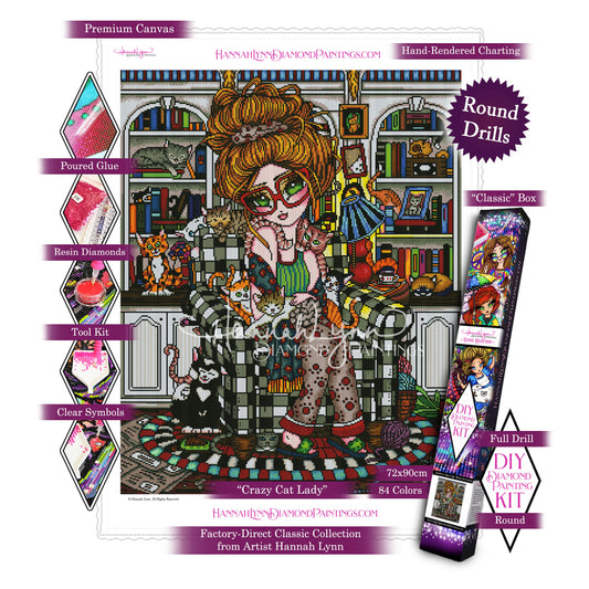 Crazy Cat Lady-Hannah Lynn Classic Collection™ (Square or Round)