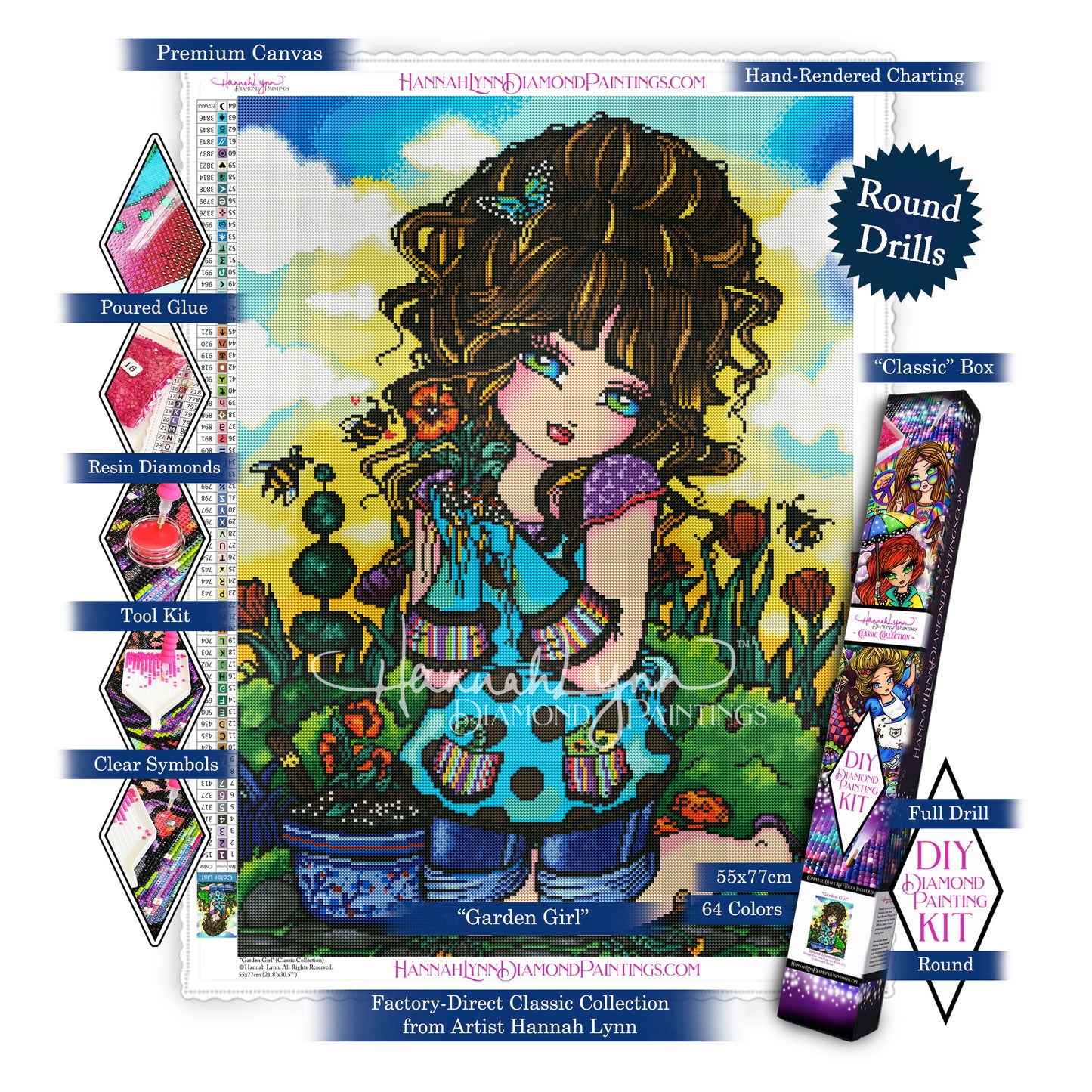 Garden Girl-Hannah Lynn Classic Collection™ (Square or Round)