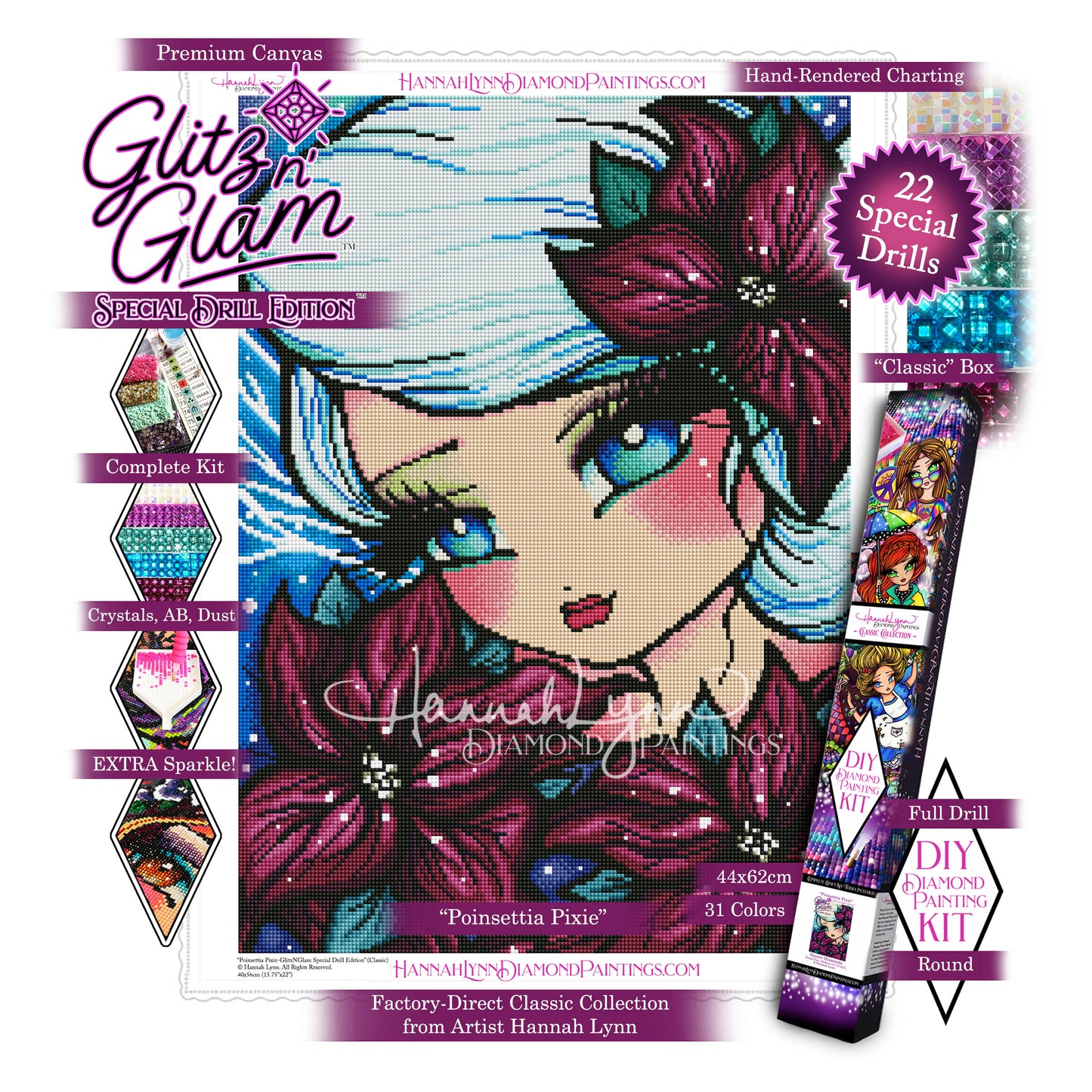 Poinsettia Pixie-Hannah Lynn Classic Collection™ (Square or Round)