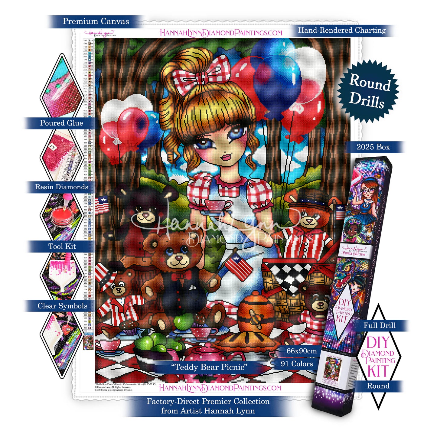 Teddy Bear Picnic-Hannah Lynn Premier Collection™ (Square or Round)