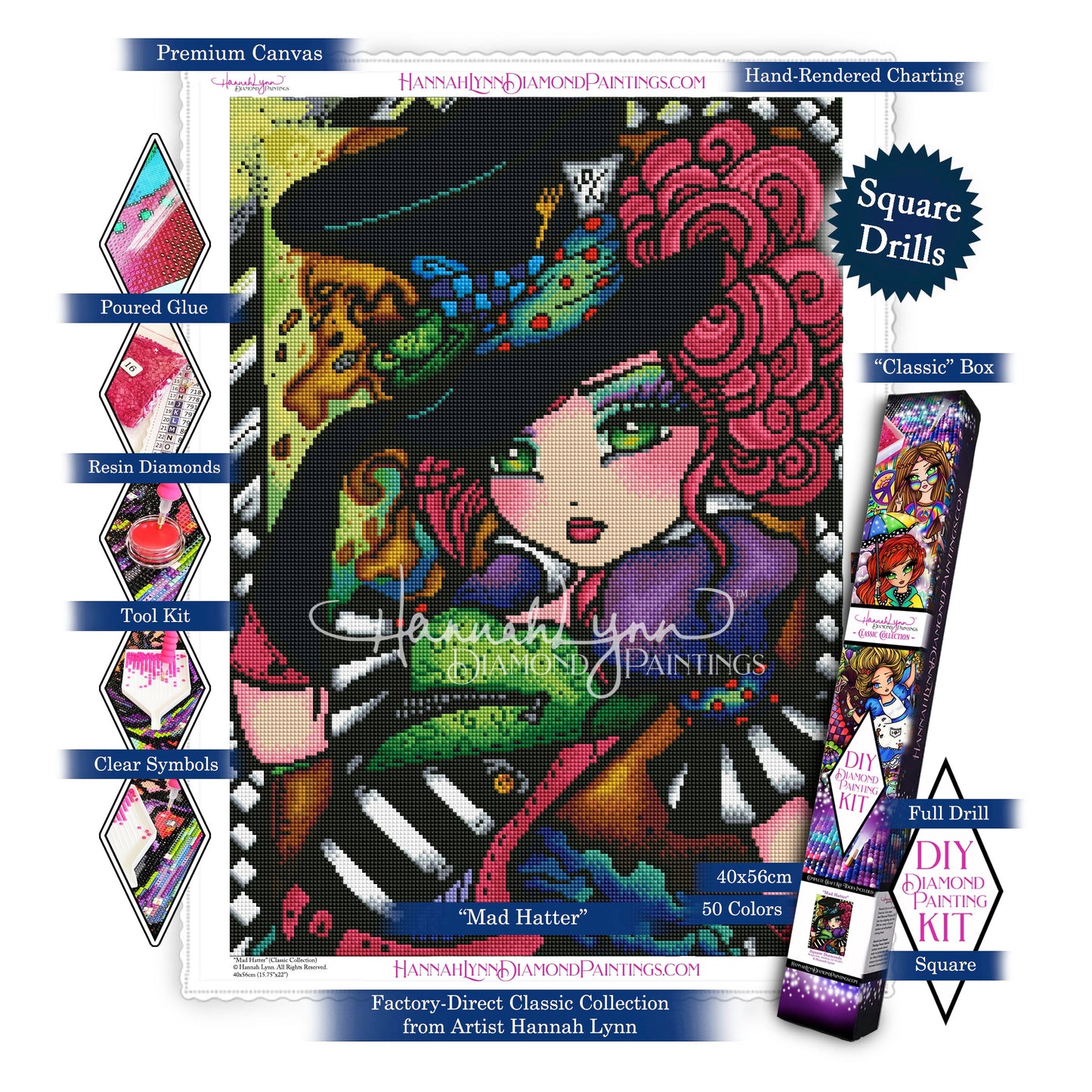 Mad Hatter-Hannah Lynn Classic Collection™ (Square or Round)