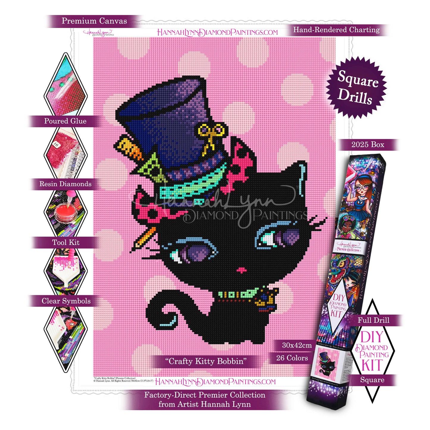 Crafty Kitty Bobbin-Hannah Lynn Premier Collection™ (Square or Round)