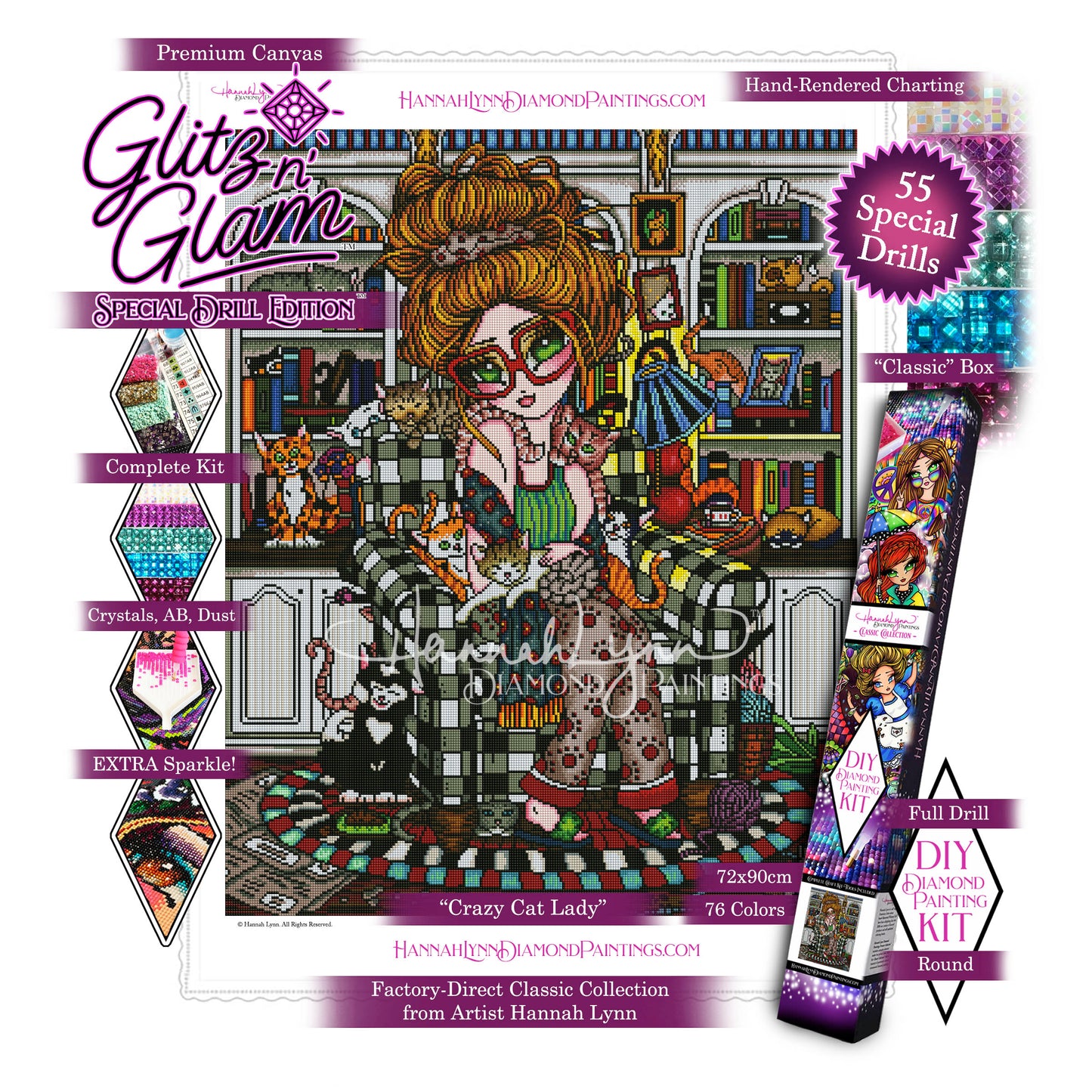 Crazy Cat Lady-Hannah Lynn Classic Collection™ (Square or Round)