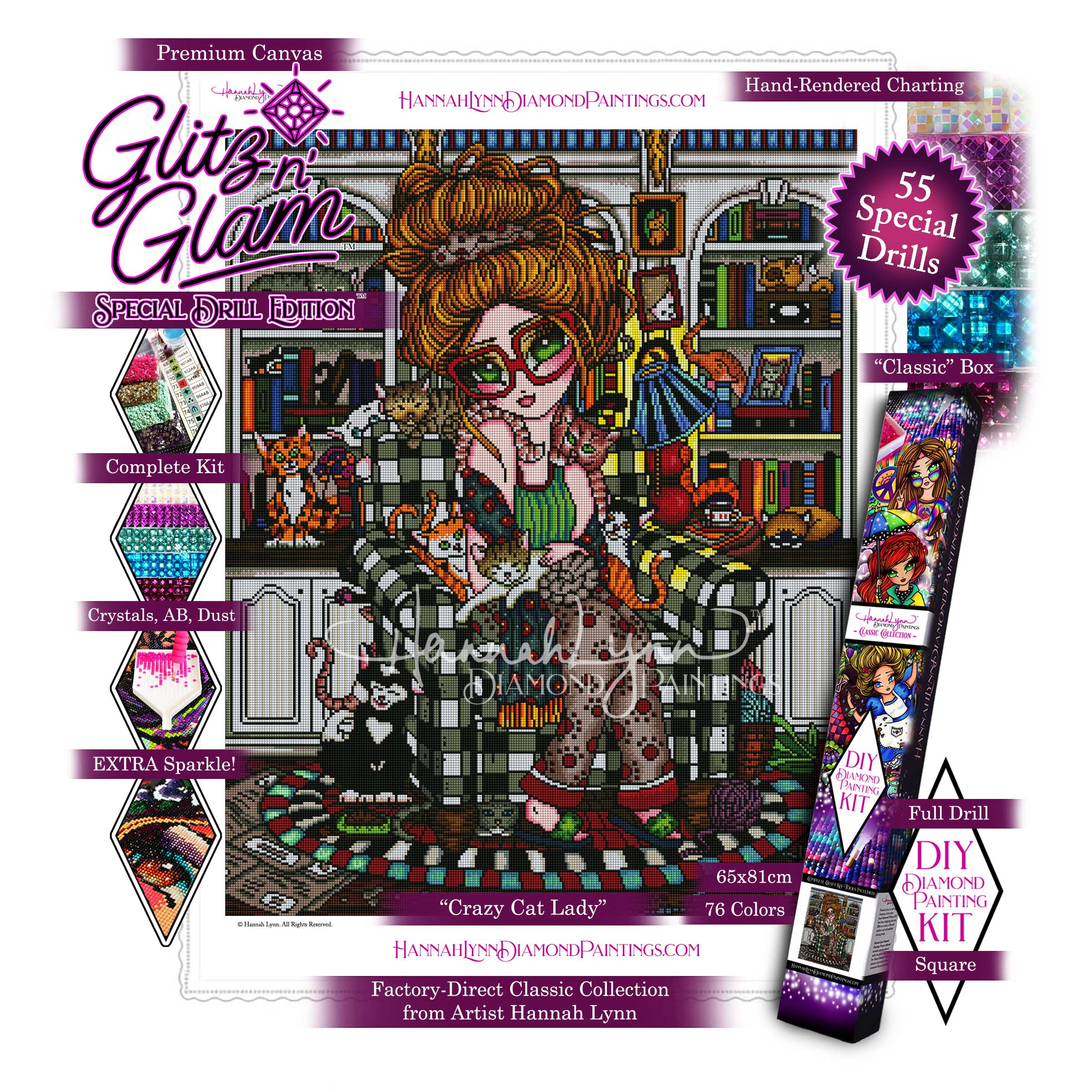 Crazy Cat Lady-Hannah Lynn Classic Collection™ (Square or Round