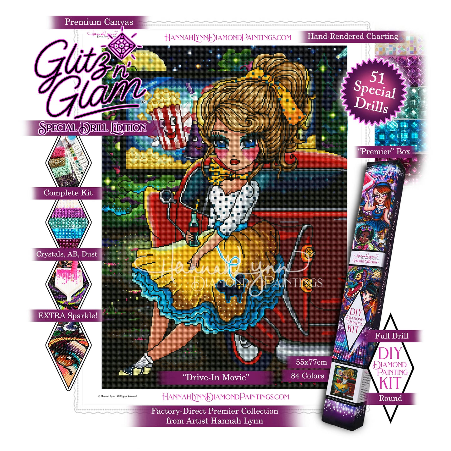 Drive-In Movie-Hannah Lynn Premier Collection™ (Square or Round)