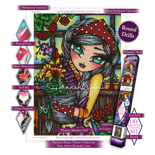 Flower Market Girl-Hannah Lynn Classic Collection™ (Square or Round)