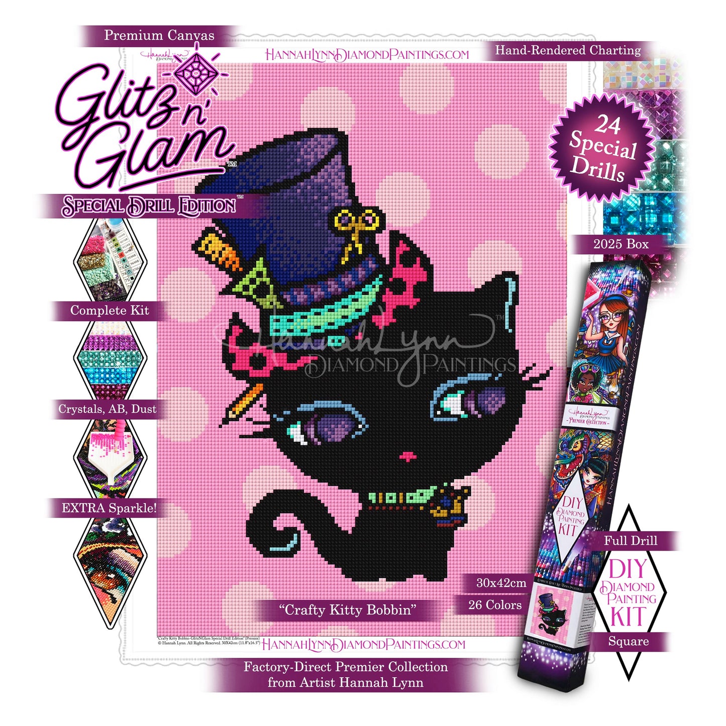 Crafty Kitty Bobbin-Hannah Lynn Premier Collection™ (Square or Round)