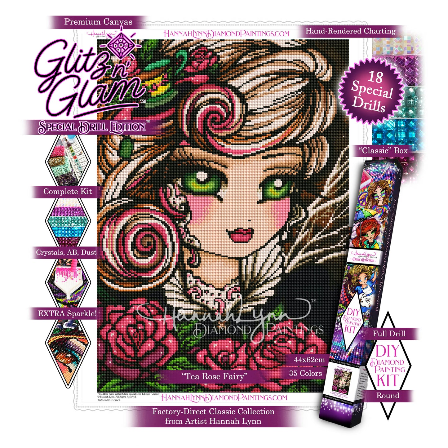 Tea Rose Fairy-Hannah Lynn Classic Collection™ (Square or Round)