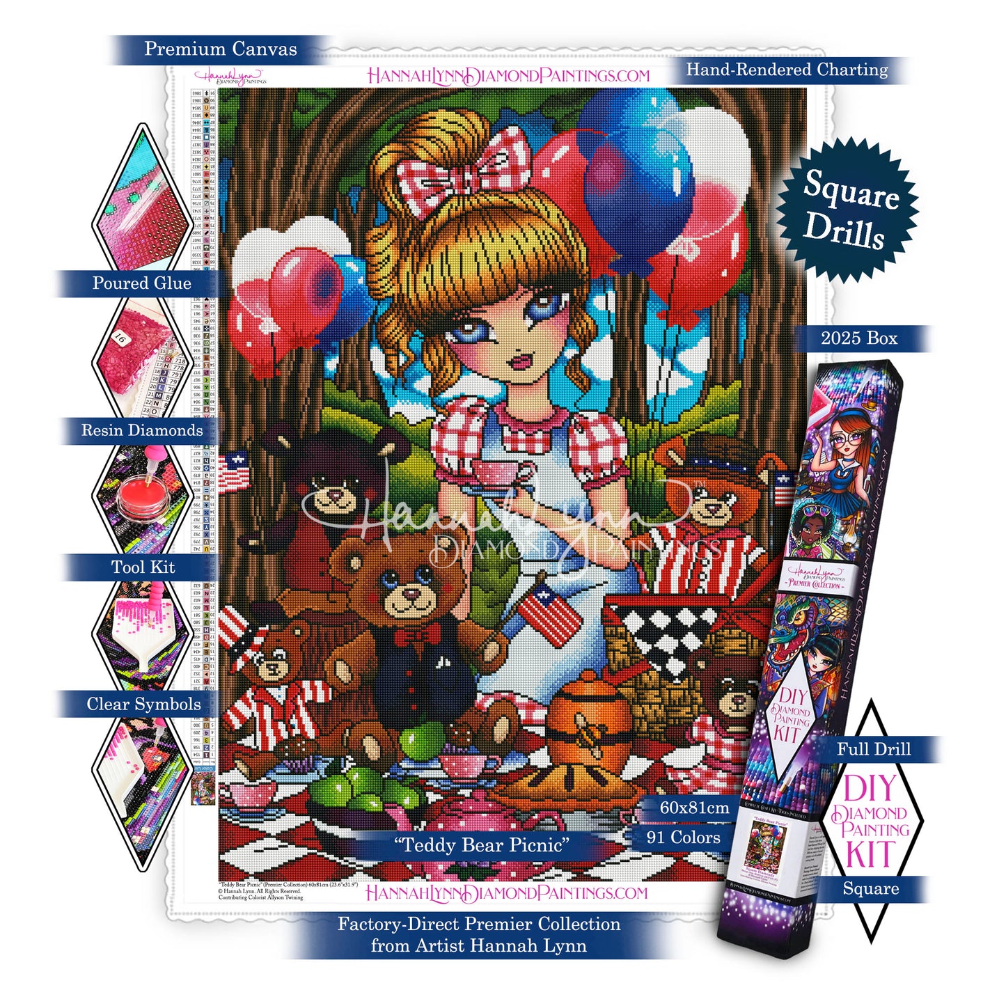Teddy Bear Picnic-Hannah Lynn Premier Collection™ (Square or Round)