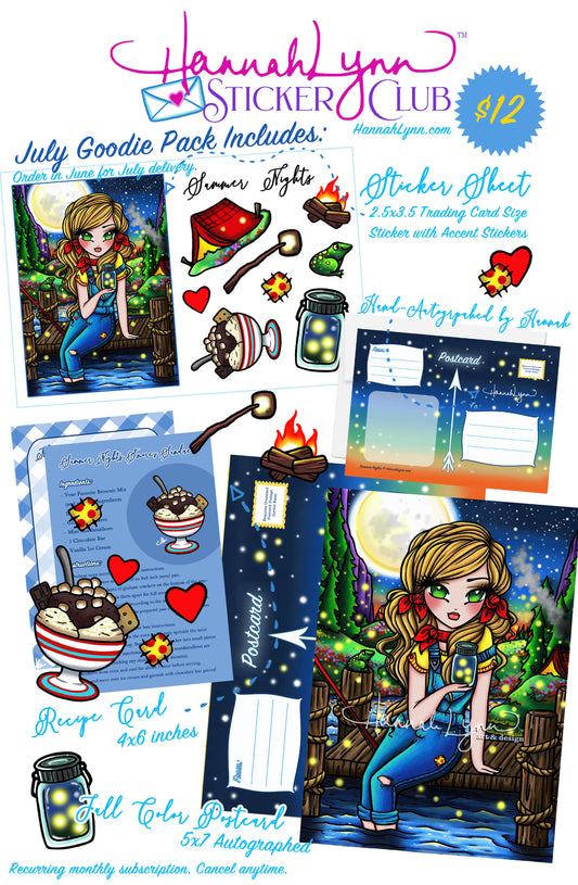 Hannah Lynn Sticker Club™-Summer Nights (July 2026) SUBSCRIPTION