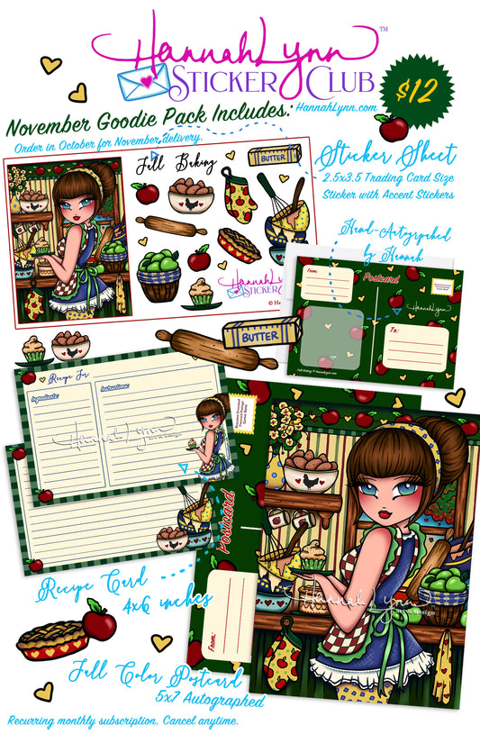 Hannah Lynn™ Sticker Club-Fall Baking (November 2026) SUBSCRIPTION