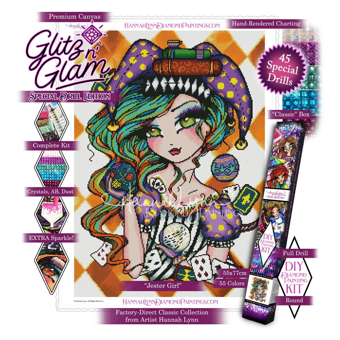 Jester Girl-Hannah Lynn Classic Collection™ (Square or Round)