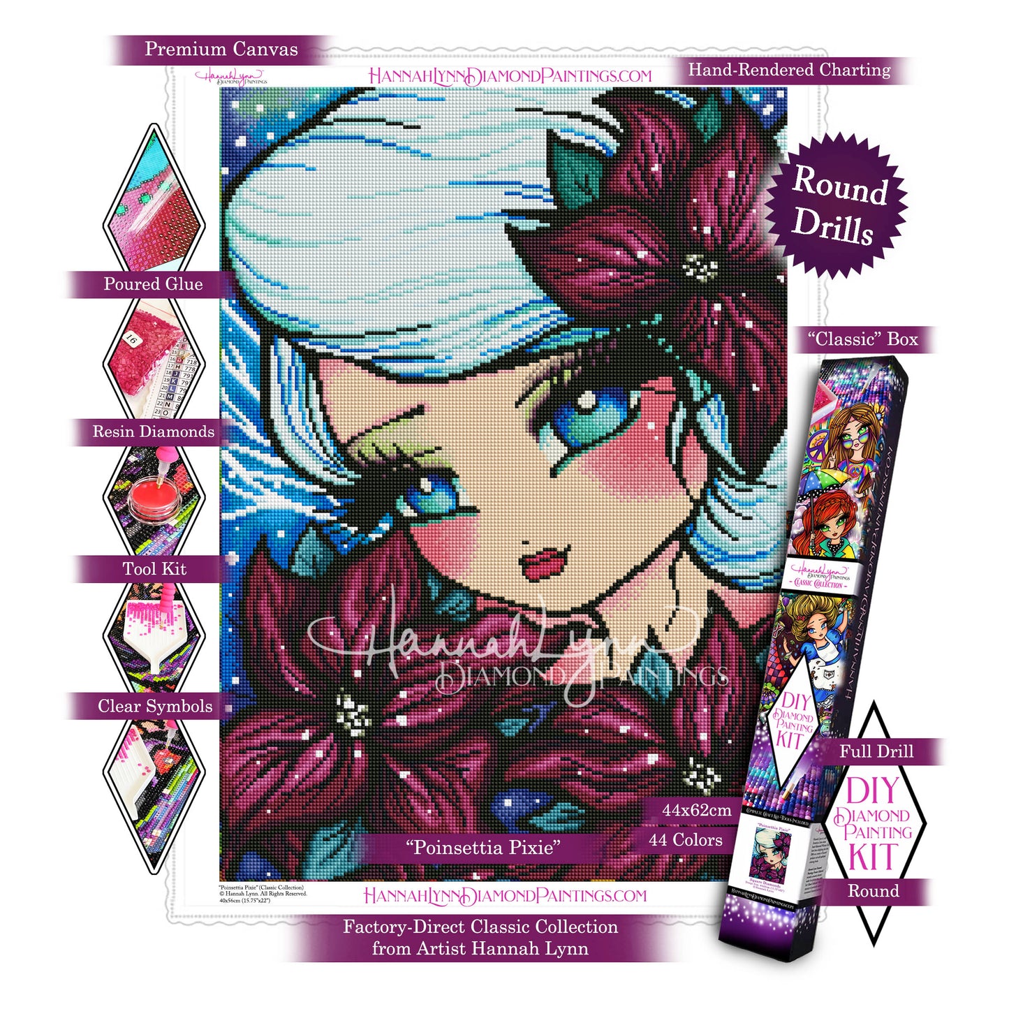 Poinsettia Pixie-Hannah Lynn Classic Collection™ (Square or Round)