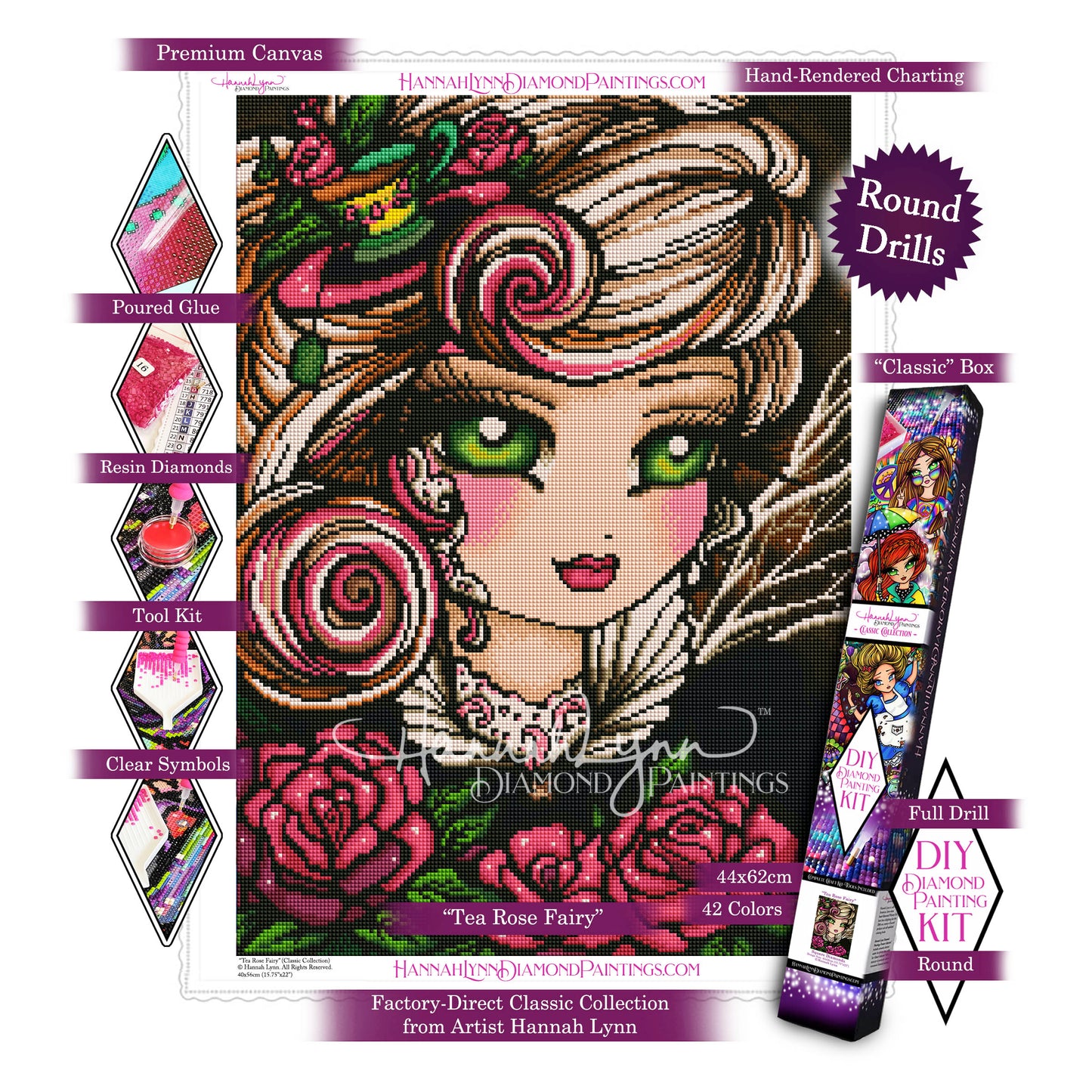 Tea Rose Fairy-Hannah Lynn Classic Collection™ (Square or Round)