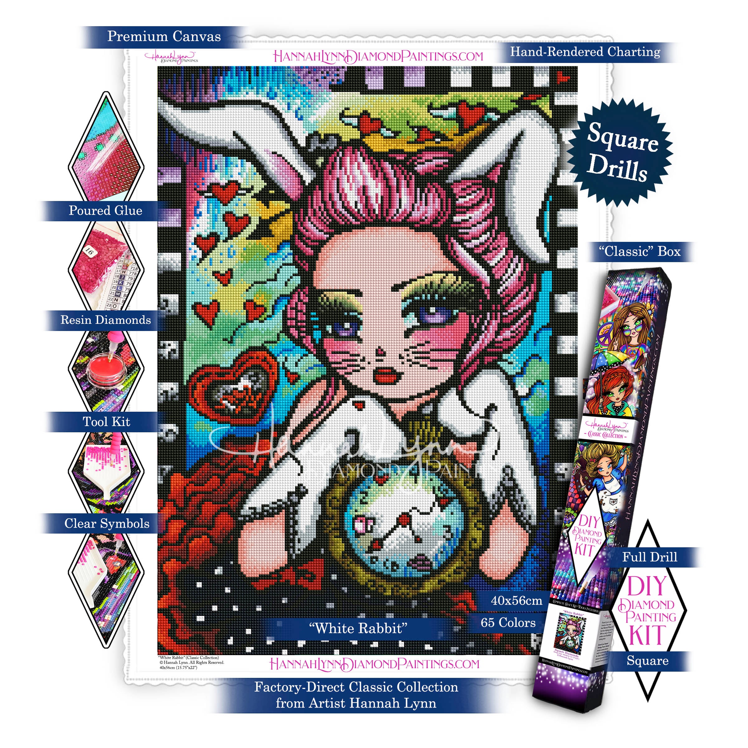 White Rabbit Classic Color White Rabbit-Hannah Lynn™ Classic Collection (Square or Round) – Hannah ...